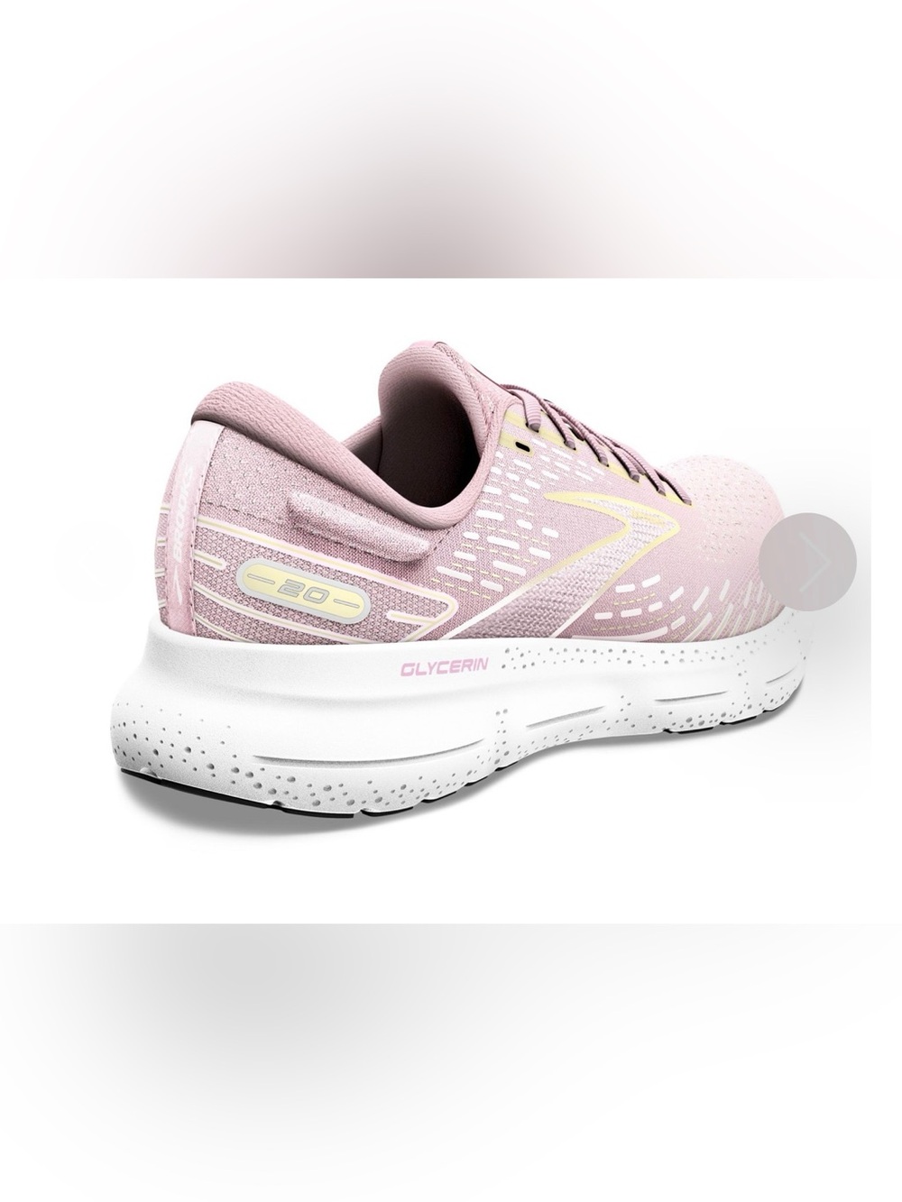 Brooks Women's Glycerin 20 Running Shoe in Light Pink and Cream - Picture 3 of 11